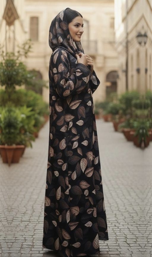 Abaya Printed & Stoned Burqa For Women Elegant Modest Wear Burkha Stylish Dubai Abaya - Zeyoria