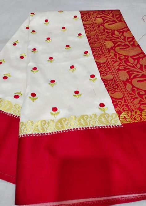 Durga pooja silk allover buti sarees
