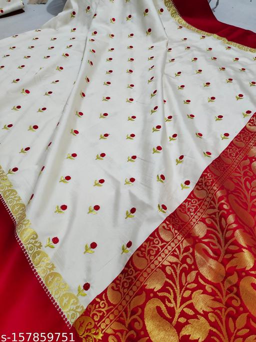 Durga pooja silk allover buti sarees - amamestyle
