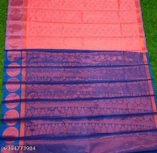 Get This Ravishing Kanjeevaram Brocade Pattu Silk Saree With Grand Rich Pallu and Separate Blue Blouse Piece  - amamestyle