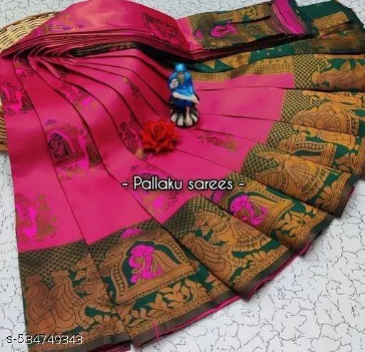 Beautiful Art Silk Jacquard Border Saree With Unstitched Running Blouse For Women Wedding Wear Party - amamestyle