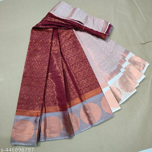 Get This Beautiful & Ravishing Kanjeevaram Brocade Pattu Silk Sarees With Rich Zari Woven Pallu and Separate Blouse Piece / Brocade Pattu Silk Sarees / Pattu Silks Sarrees /Brocade Saree - amamestyle