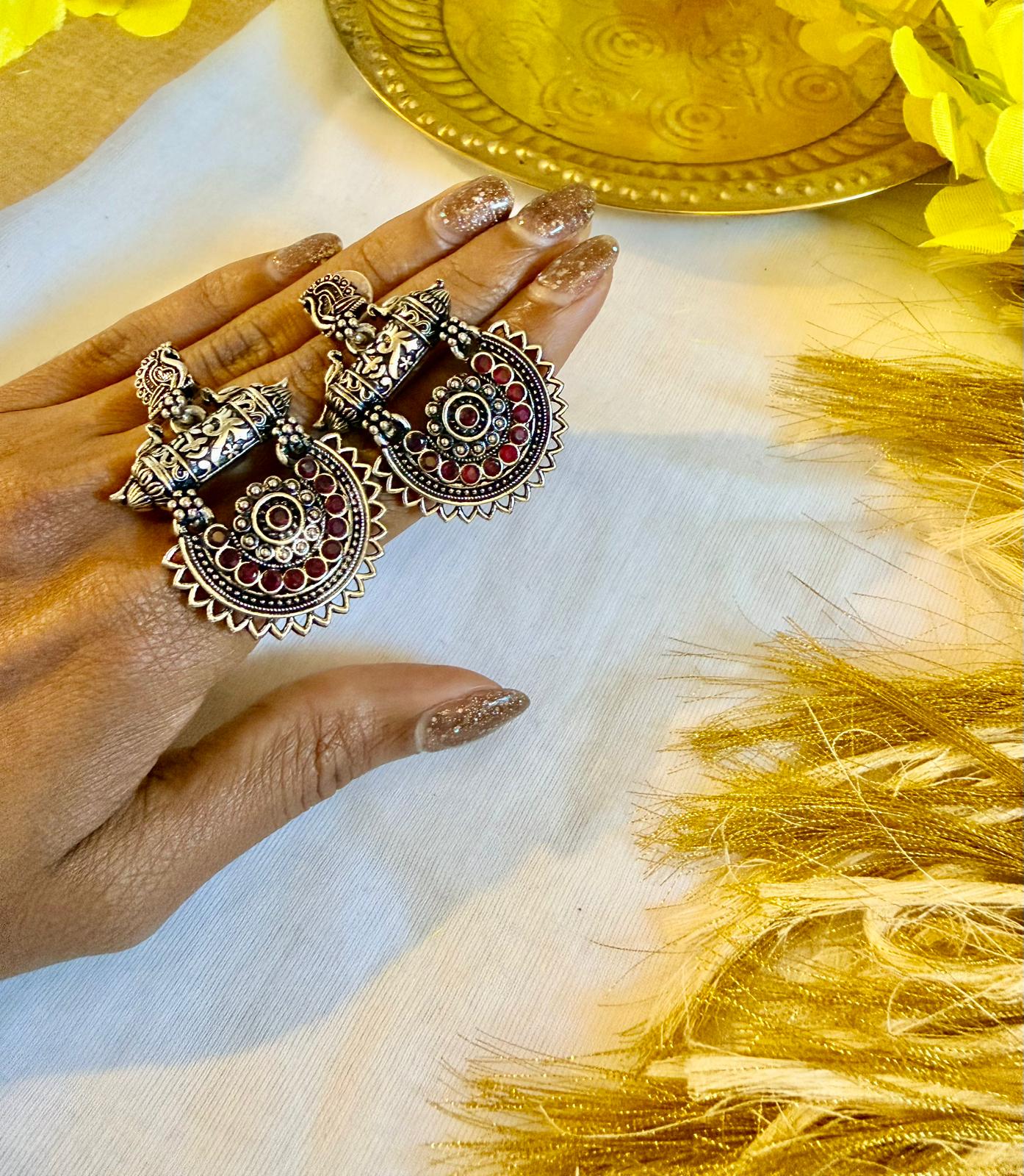 Mayuram wine stone earrings - Astra by Ash