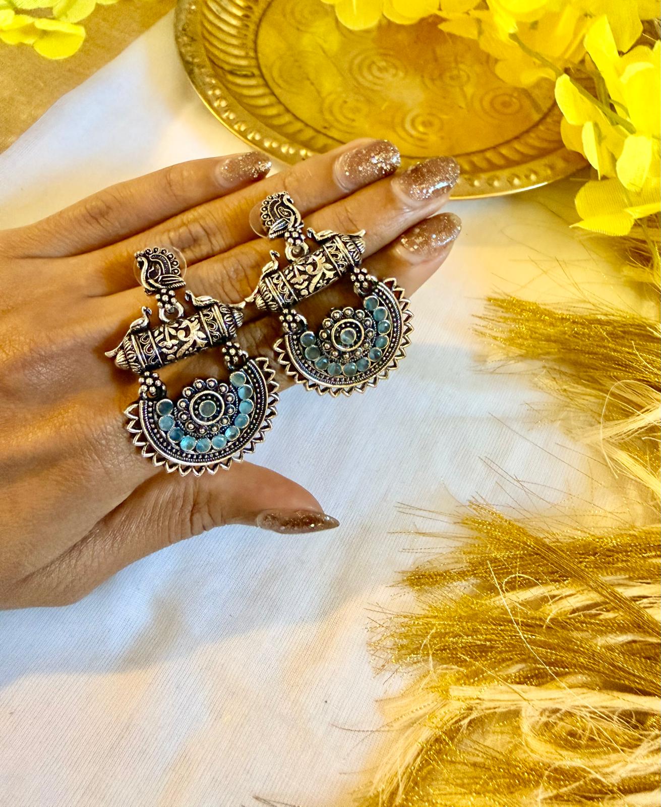 Mayuram blue stone earrings - Astra by Ash