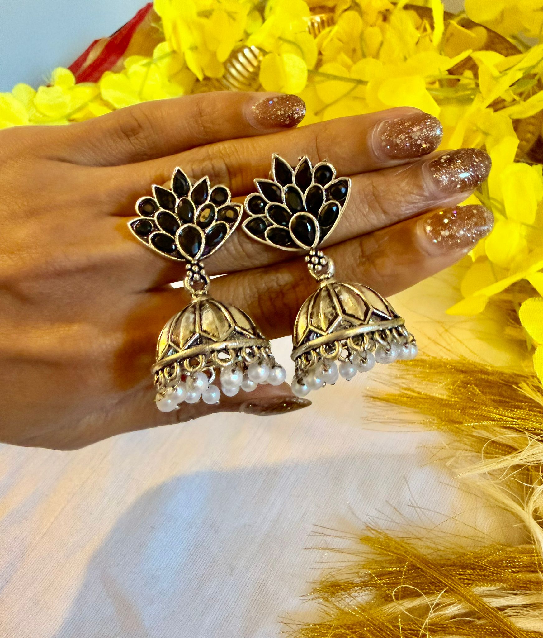 Krishika Black Jhumka - Astra by Ash