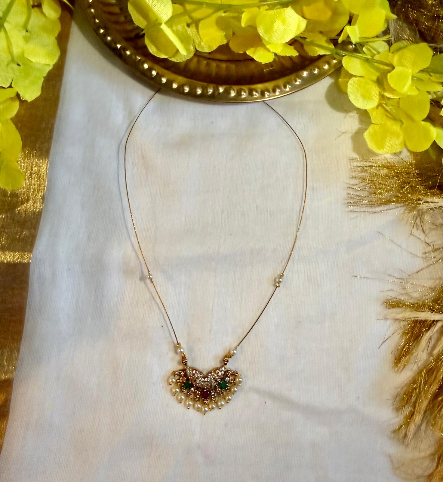 Rajalakshmi Navaratna White Pearl Chain – Astra by Ash