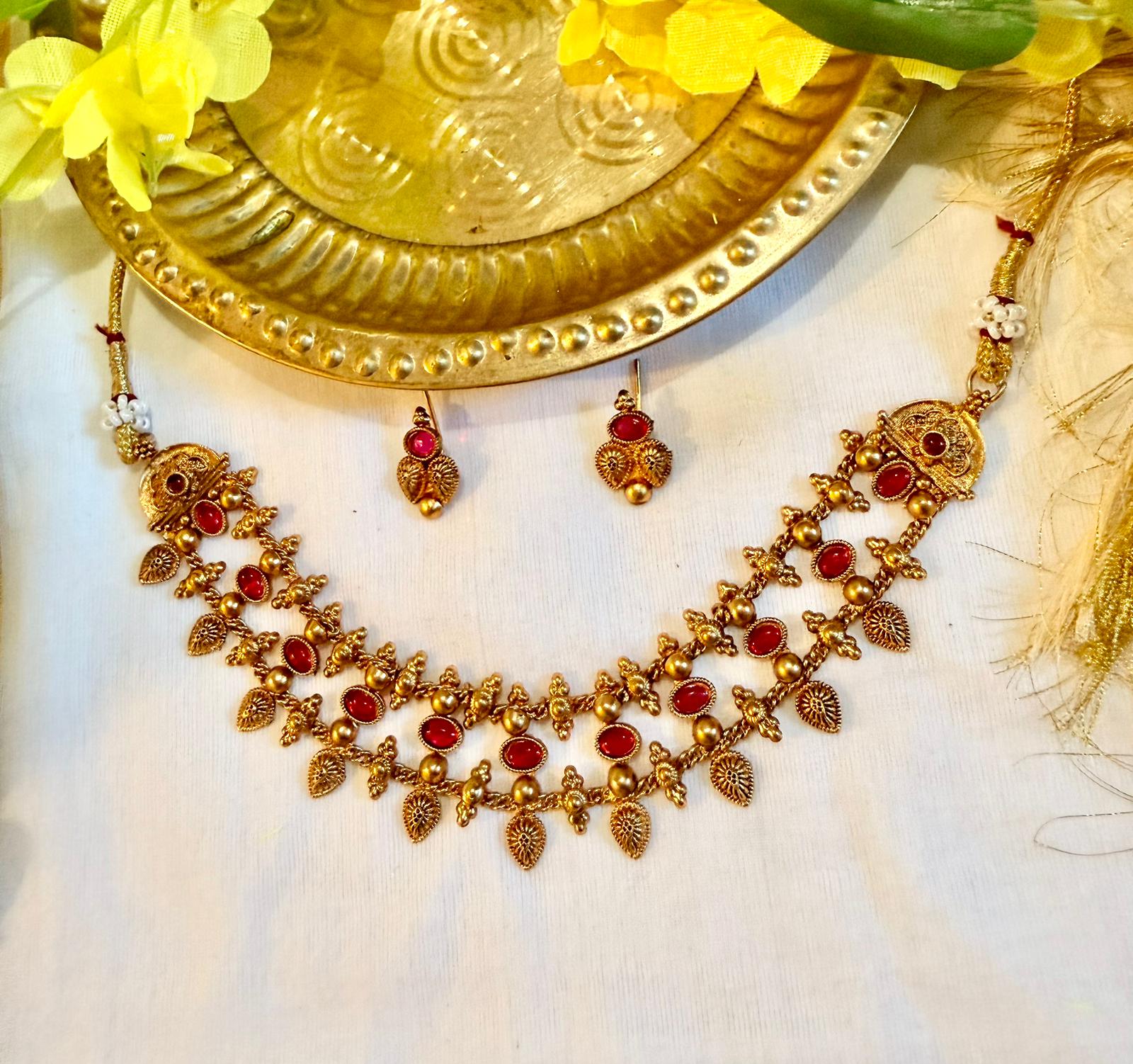 Rajeshwari Pink Antique Temple Set – Astra by Ash