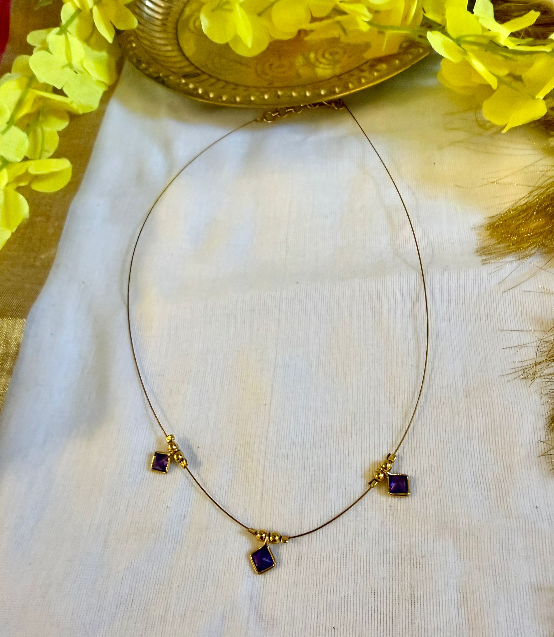 Sharika Purple Drop Necklace- Astra by Ash
