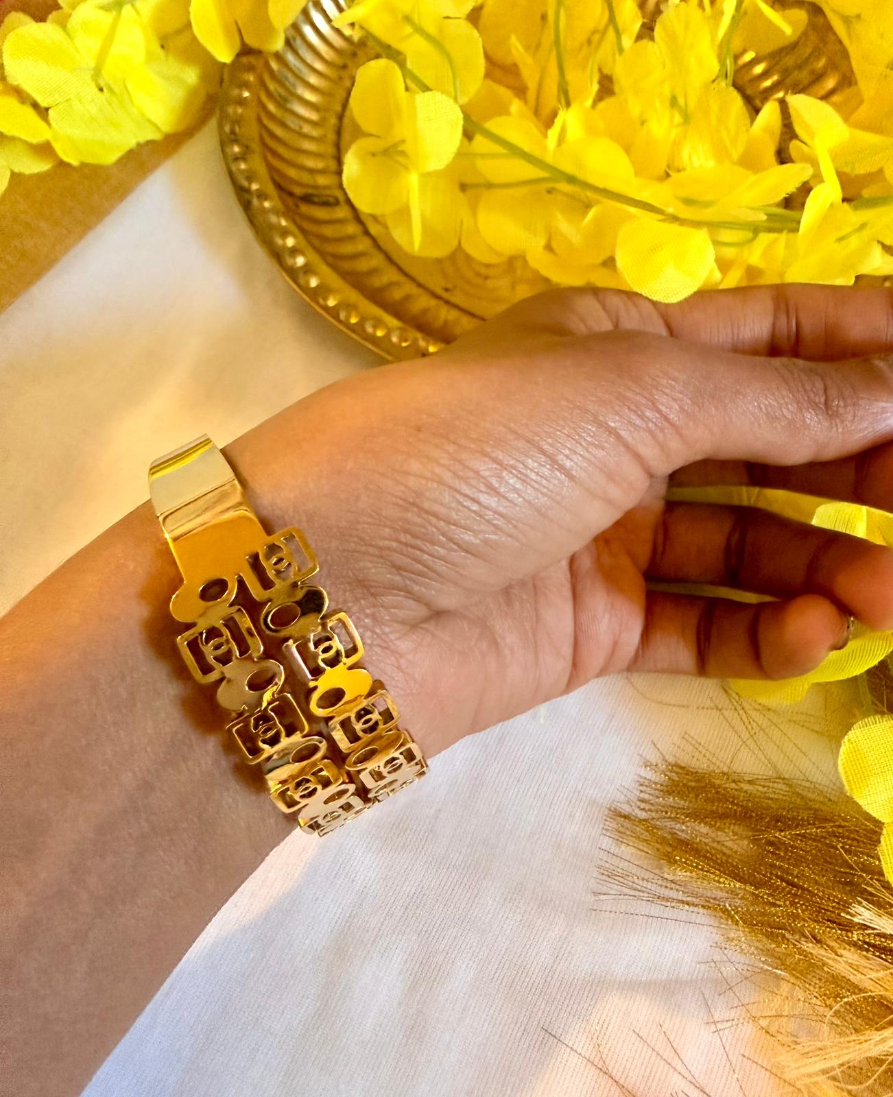 Zyra Bold Link Bangle - Astra by Ash