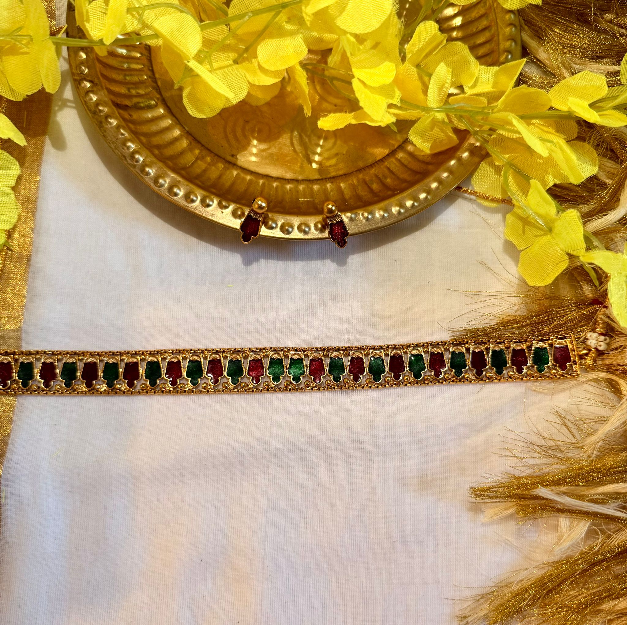 Lakshmi red & green Temple Choker – Astra by Ash
