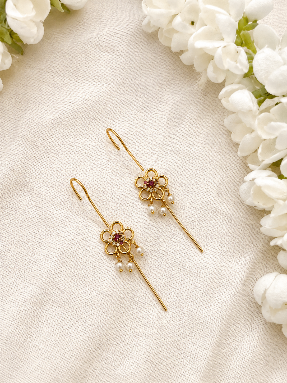 Daisy Pearl Ear Cuffs - Astra by Ash