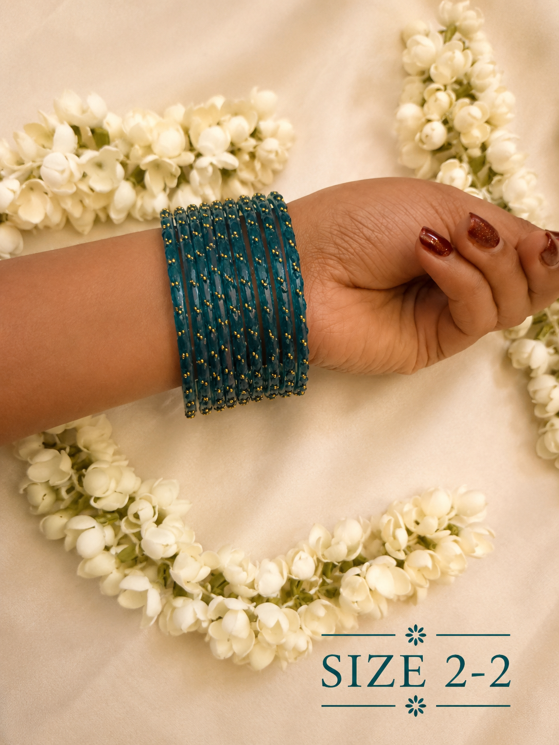 Ocean Teal Glass Bangles - Astra by Ash