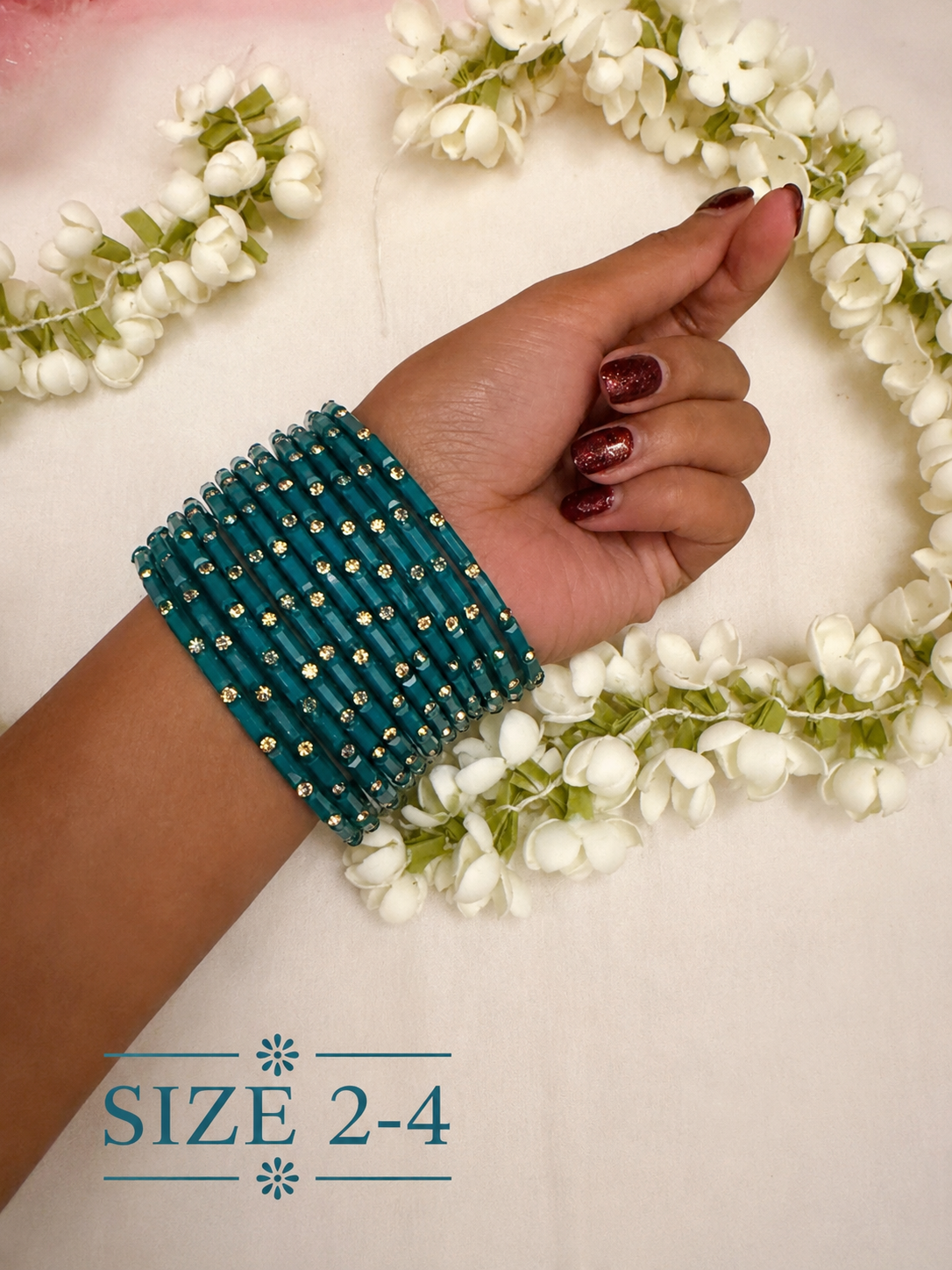 Lagoon Teal Glass Bangles - Astra by Ash 