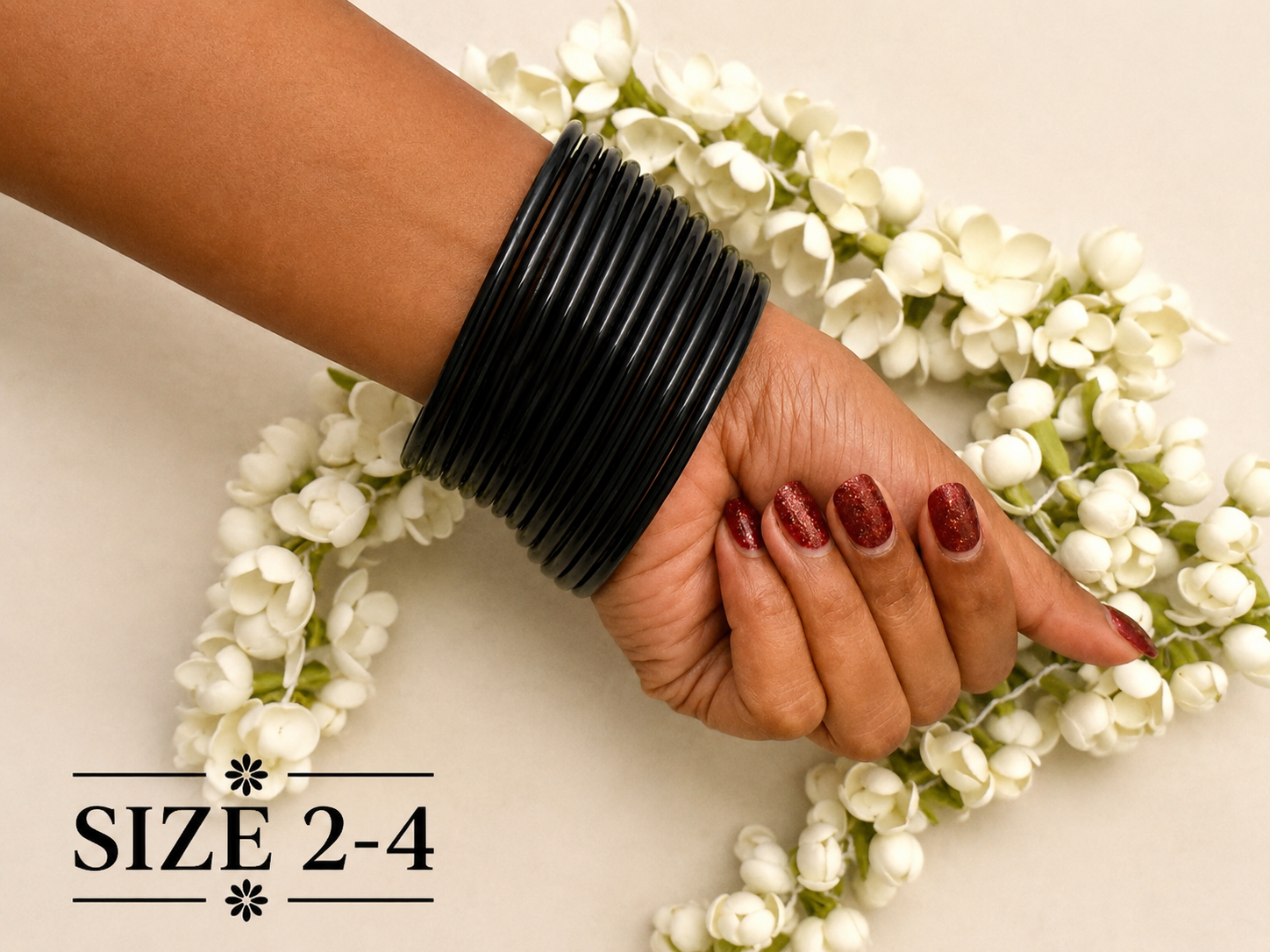 Midnight Black Glass Bangles - Astra by Ash