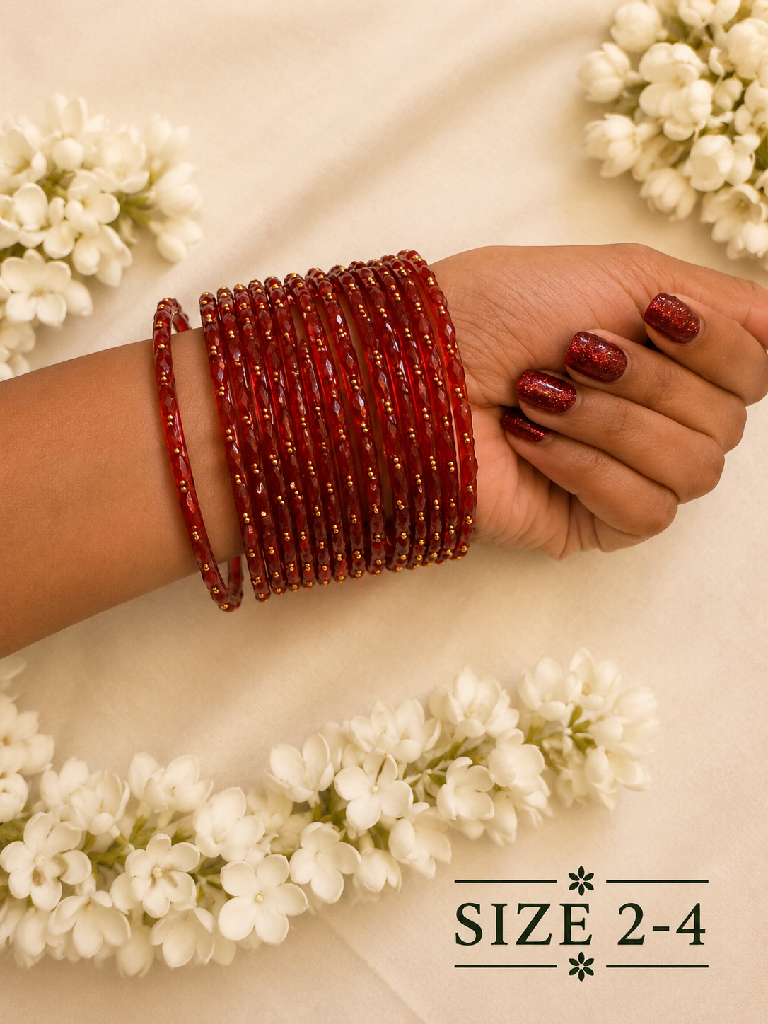     Royal Red Glass Bangles - Astra by Ash 