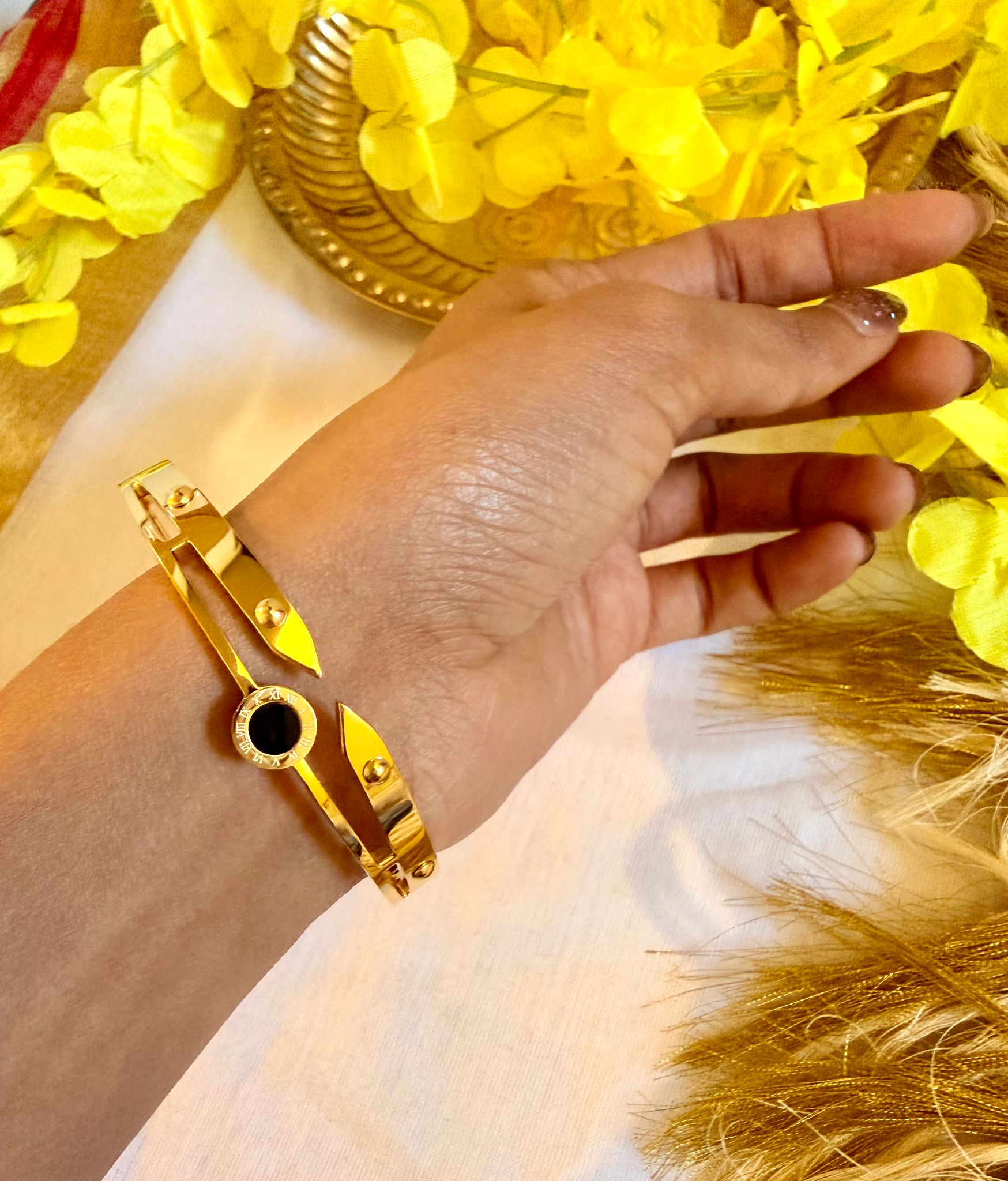 Aurelia Gold Black Dial Bangle - Astra by Ash