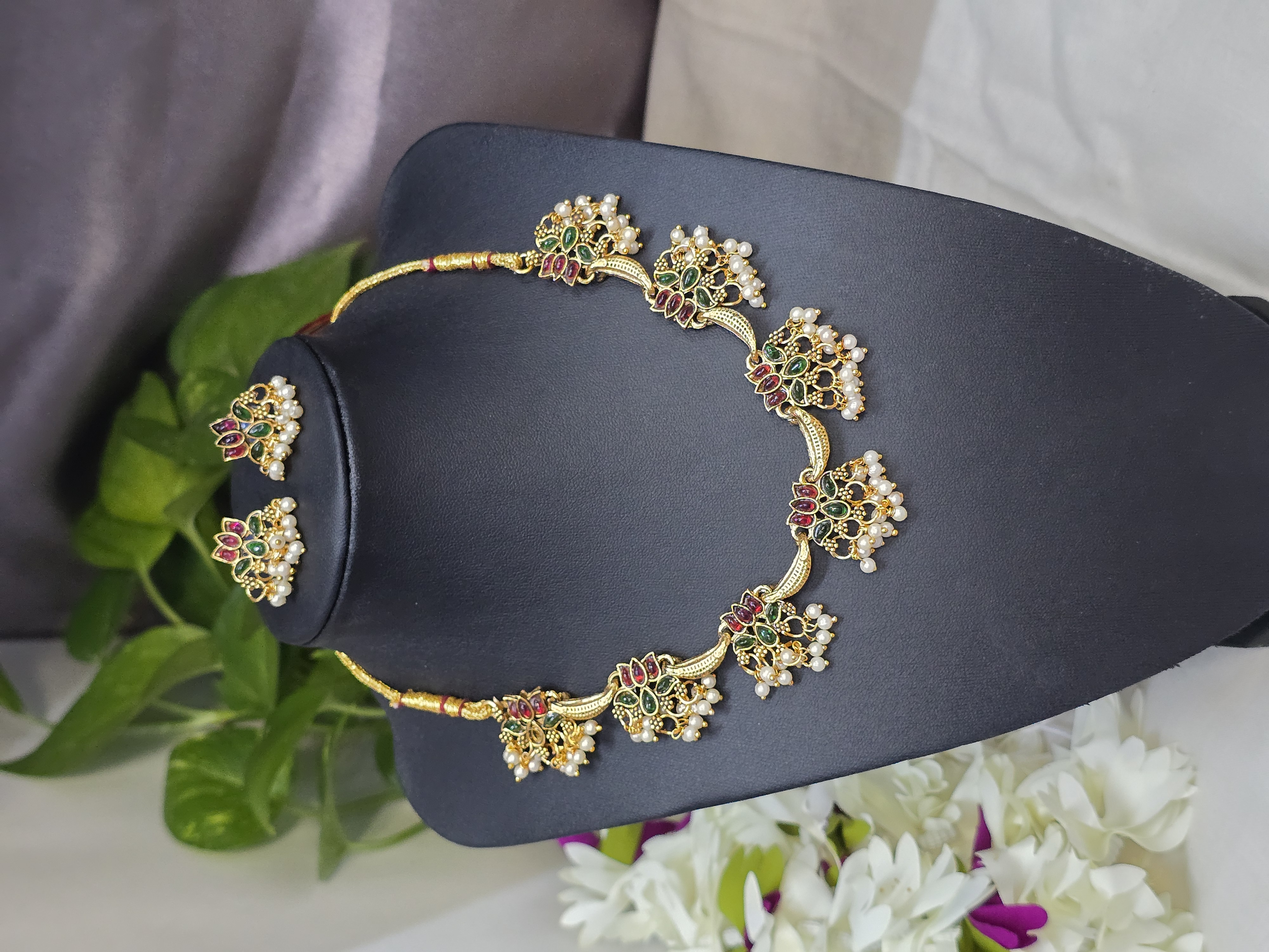 Madhavi Pearl Necklace Set - Astra by Ash 