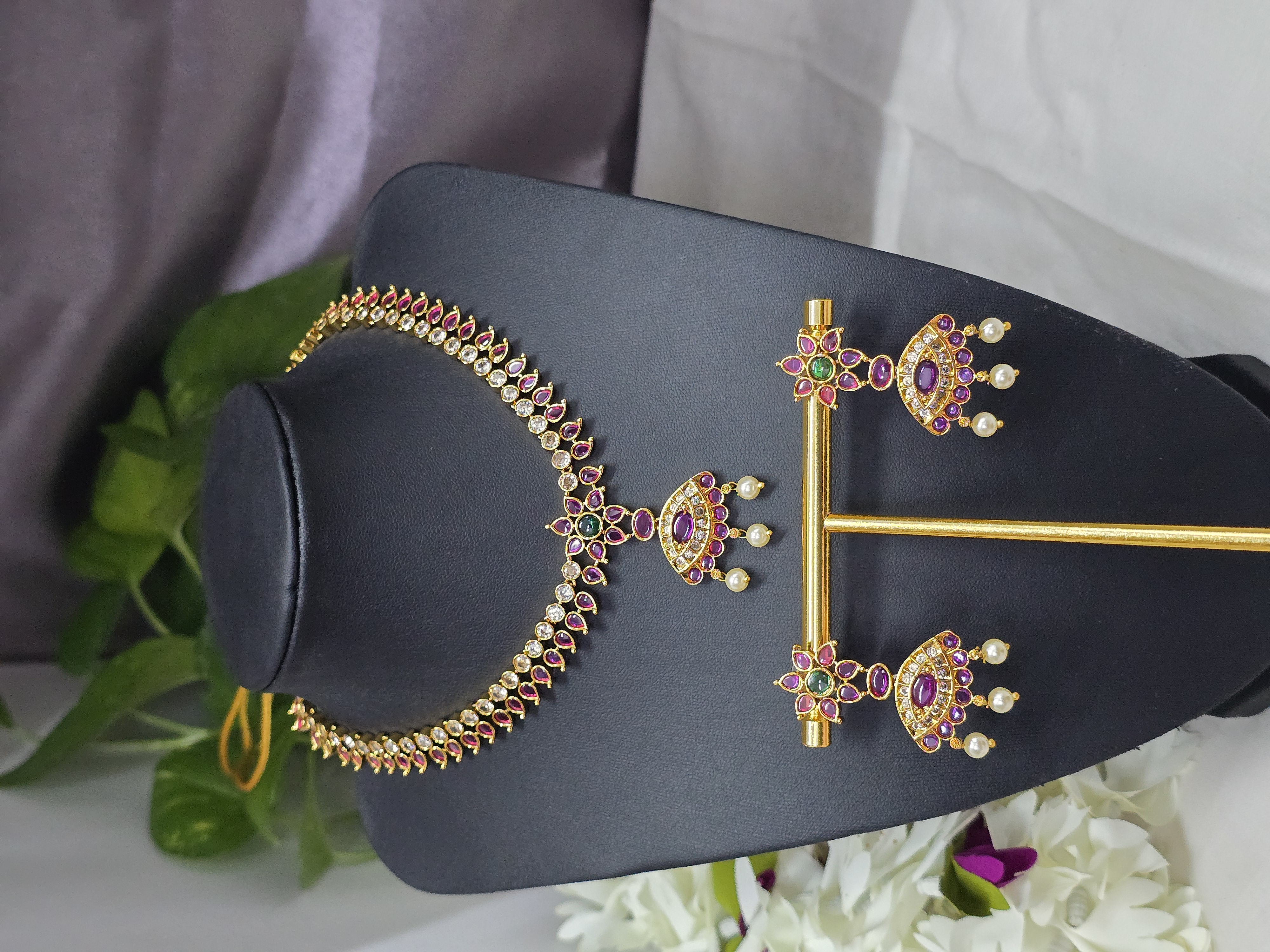 Ruby Floral Necklace Set - Astra by Ash 