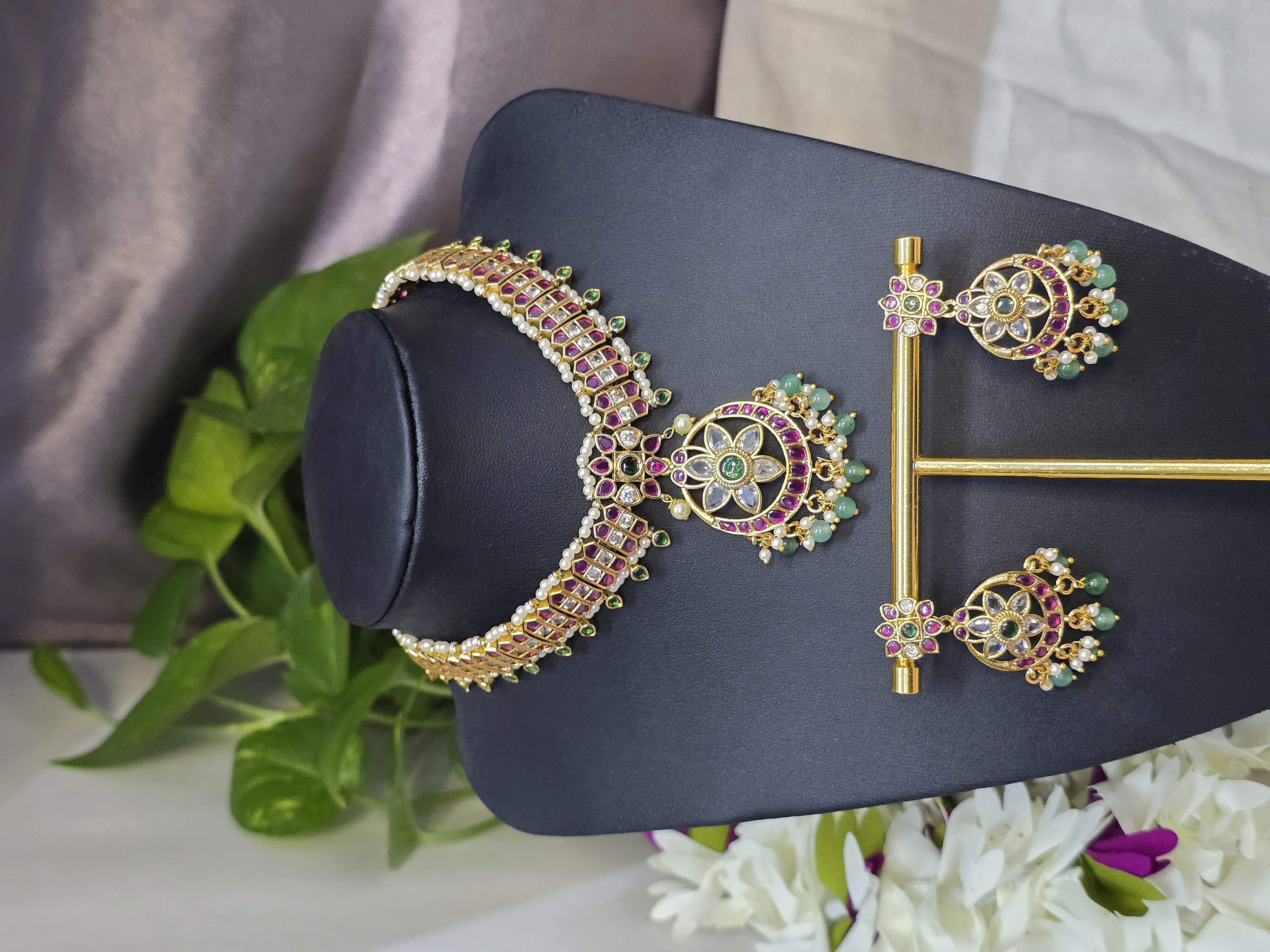 Vaijayanti Premium Floral Choker Set - Astra by Ash 