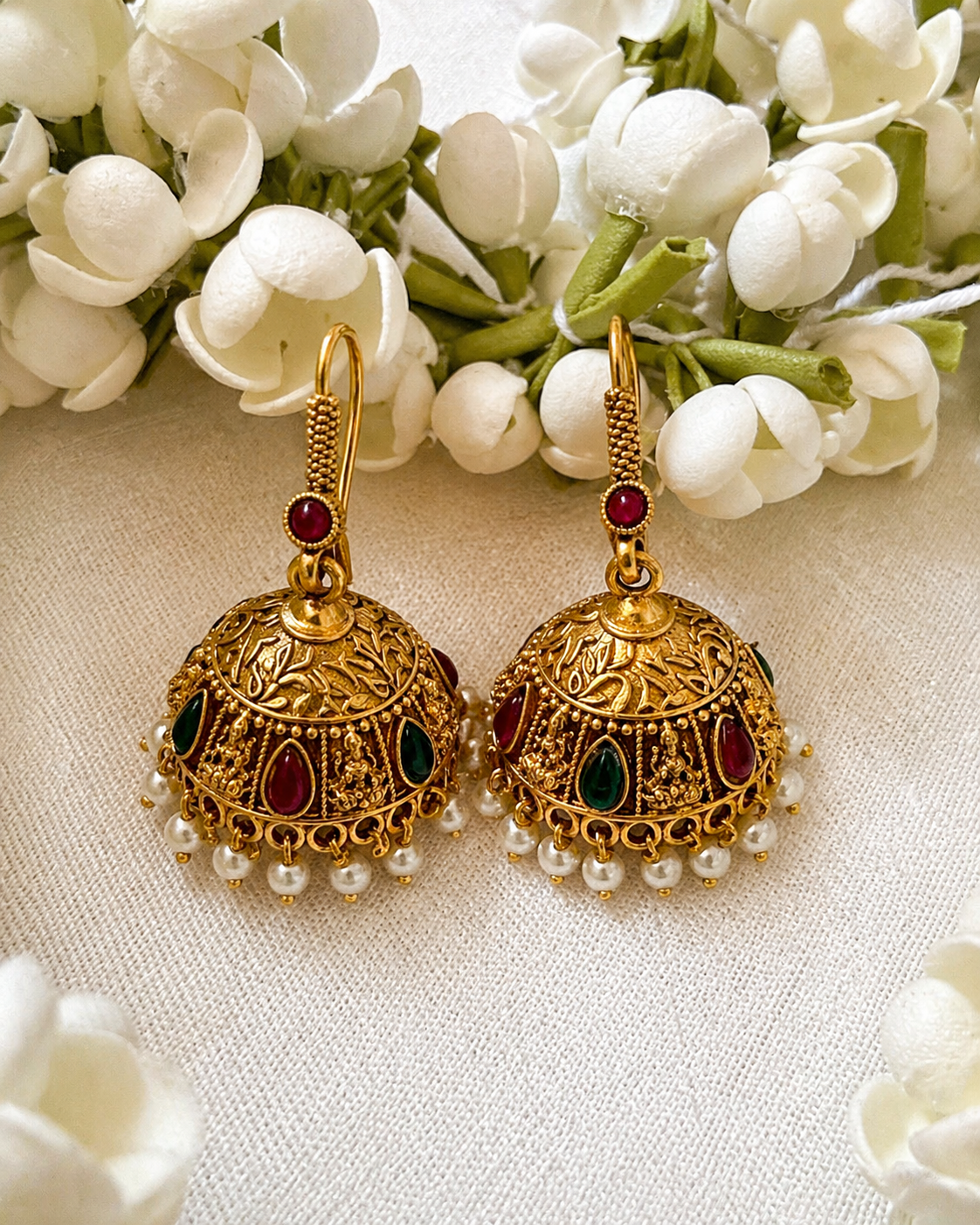 Antique Pink Kemp Hoop Jhumka