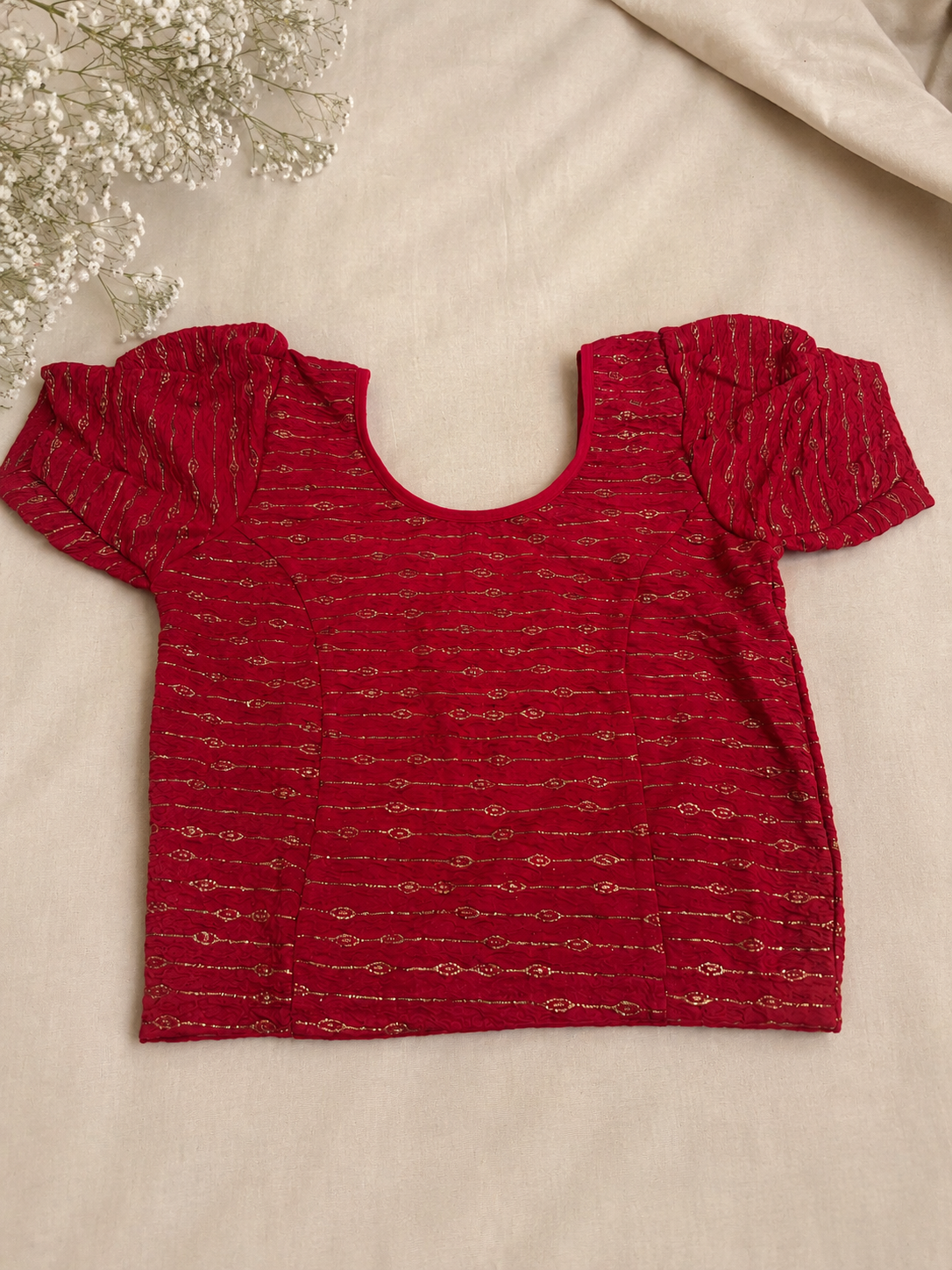 Red Stretchable Blouse