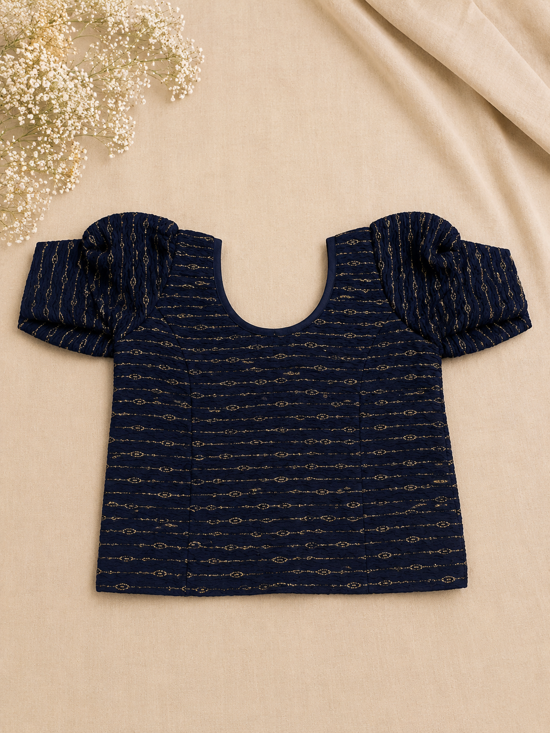 Navy Blue Stretchable Blouse