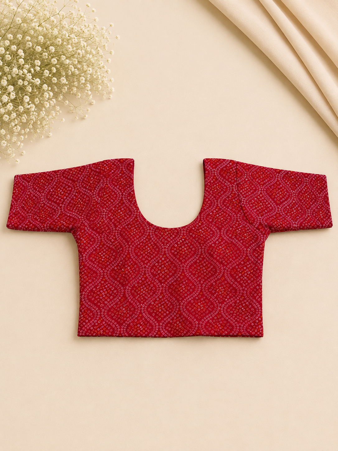 Ruby Bandhani Stretchable Blouse