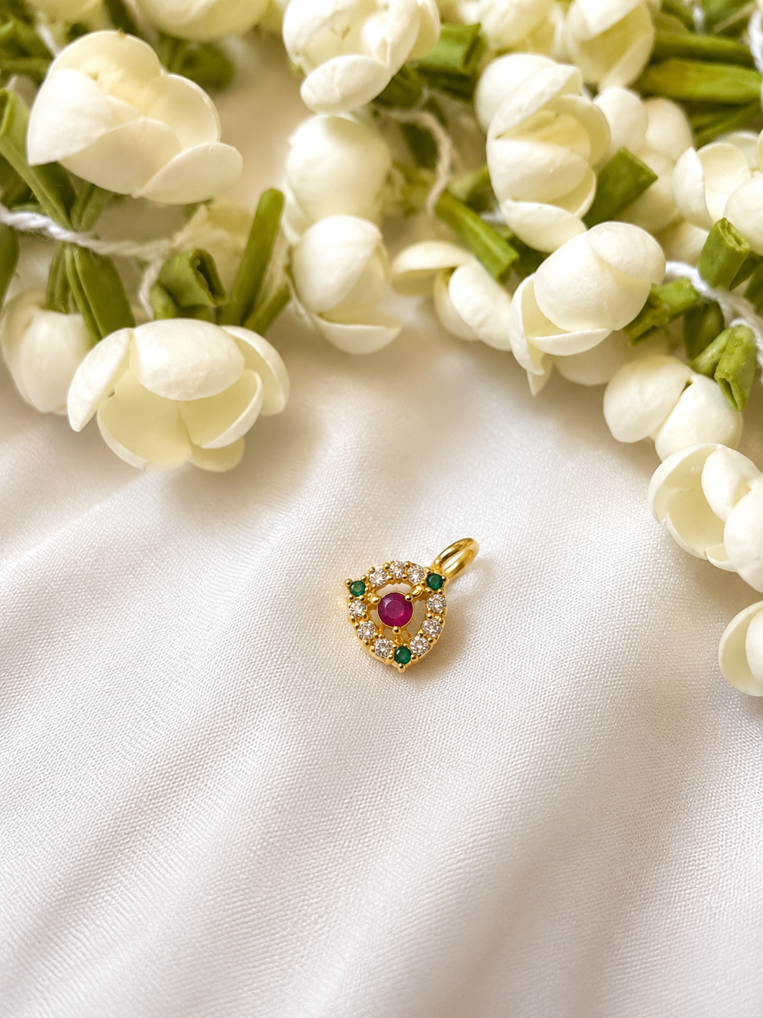 Ruby Emerald Teardrop Nose Pin - Astra by Ash