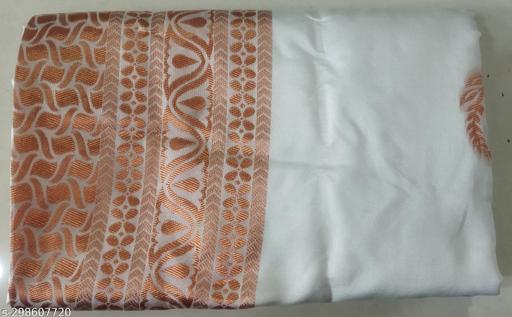 New Simple Litchi Silk saree with unstiched  blouse piece - amamestyle