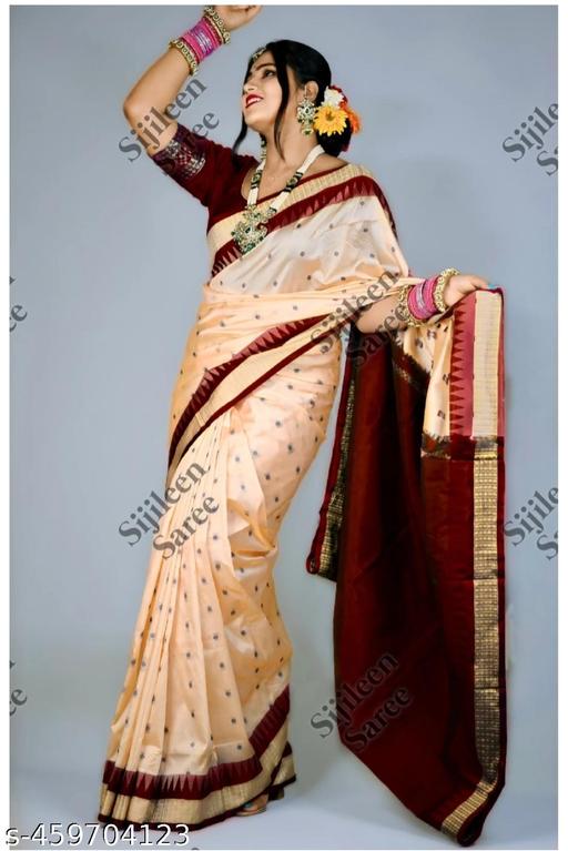 Soft Texture and Smooth Papa Silk Sambhalpuri Saree With Eye Catching Allover Resham Woven Pallu and BP / Sambhalpuri Allover Buti Saree/ Papa Silk Saree - amamestyle