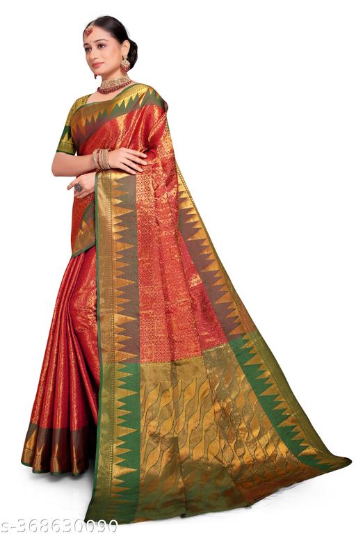 Banarasi silk saree with jacquard blouse - amamestyle