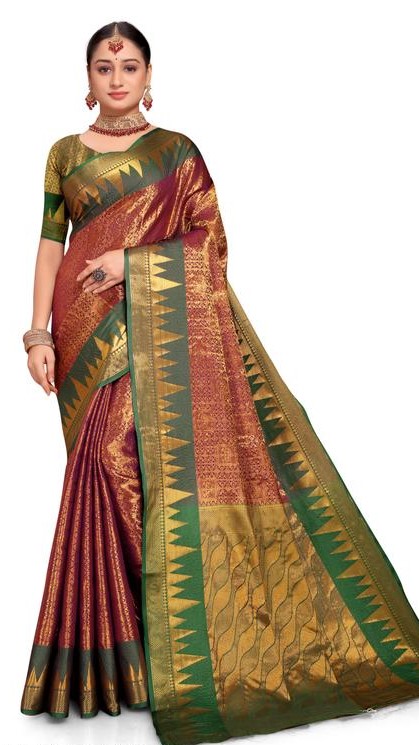 Banarasi silk saree with jacquard blouse