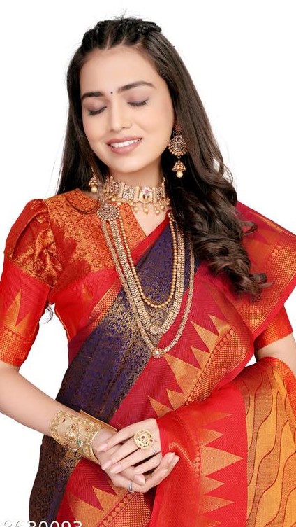 Banarasi silk saree with jacquard blouse