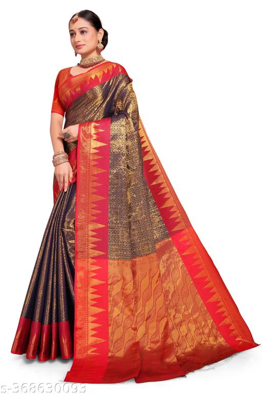 Banarasi silk saree with jacquard blouse - amamestyle