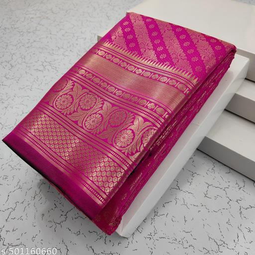 Get This New Arrivals Leheriya Design Brocade Pattu Silk Saree With Contrast Antique Zari Woven Pallu & Blouse Piece - amamestyle