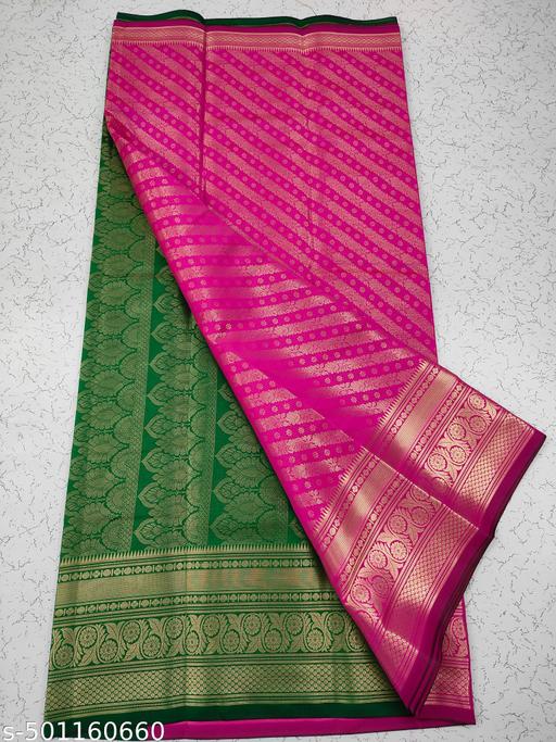 Get This New Arrivals Leheriya Design Brocade Pattu Silk Saree With Contrast Antique Zari Woven Pallu & Blouse Piece - amamestyle