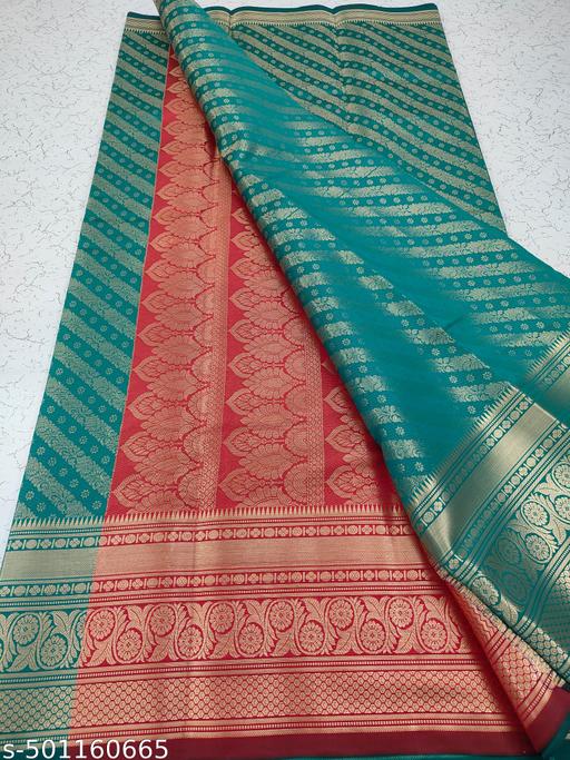 Get This New Arrivals Leheriya Design Brocade Pattu Silk Saree With Contrast Antique Zari Woven Pallu & Blouse Piece - amamestyle