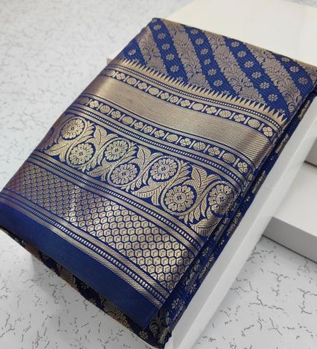 Get This New Arrivals Leheriya Design Brocade Pattu Silk Saree With Contrast Antique Zari Woven Pallu & Blouse Piece