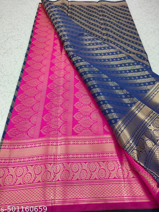 Get This New Arrivals Leheriya Design Brocade Pattu Silk Saree With Contrast Antique Zari Woven Pallu & Blouse Piece - amamestyle