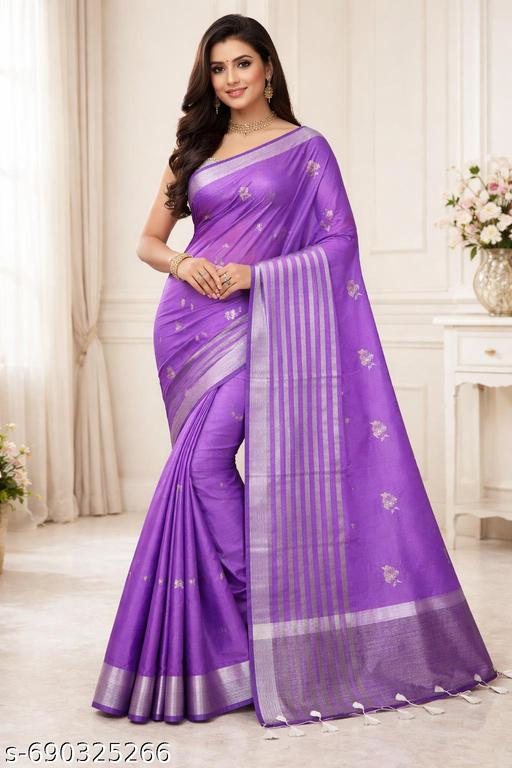 Banarsi Silk Saree With Atterective  Leaf  Embroidery Full work - amamestyle
