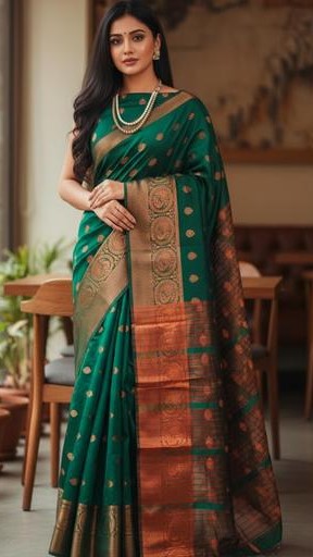 LITCHI SILK Women's Soft Paithani Silk Zari Woven Saree With Unstitched Blouse Piece 