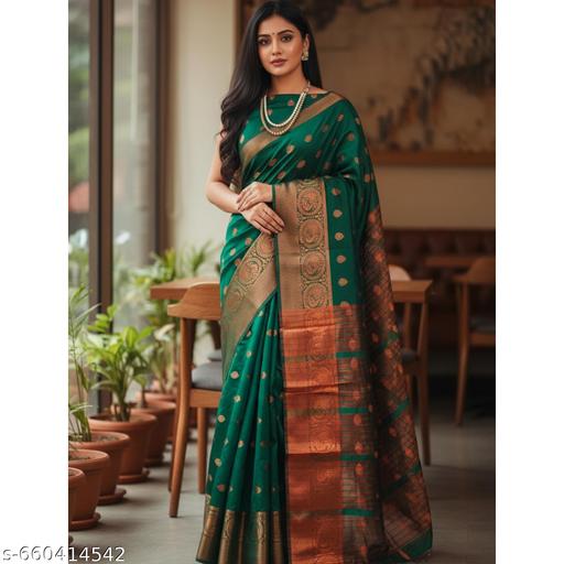 LITCHI SILK Women's Soft Paithani Silk Zari Woven Saree With Unstitched Blouse Piece  - amamestyle