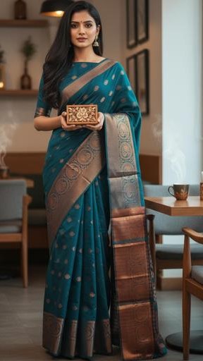 LITCHI SILK Women's Soft Paithani Silk Zari Woven Saree With Unstitched Blouse Piece 