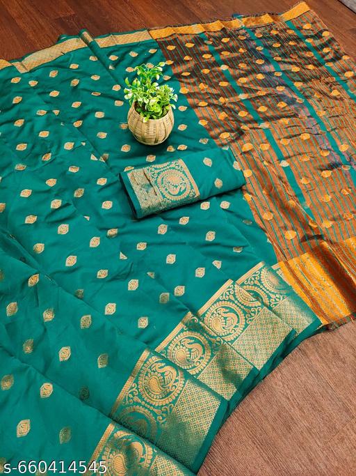 LITCHI SILK Women's Soft Paithani Silk Zari Woven Saree With Unstitched Blouse Piece  - amamestyle