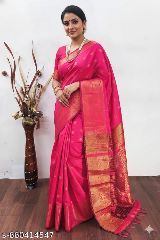 LITCHI SILK Women's Soft Paithani Silk Zari Woven Saree With Unstitched Blouse Piece  - amamestyle
