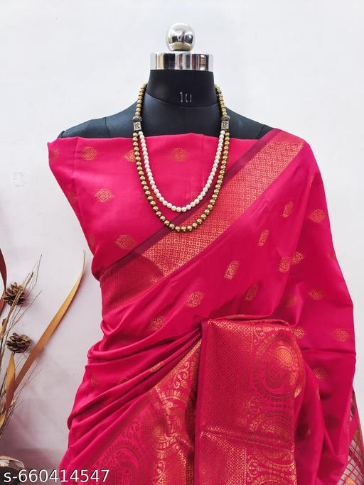 LITCHI SILK Women's Soft Paithani Silk Zari Woven Saree With Unstitched Blouse Piece  - amamestyle