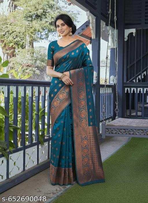 Royal Rich Pallu Banarasi Saree in Dark Blue Shade sarees for women latest design 500 - amamestyle