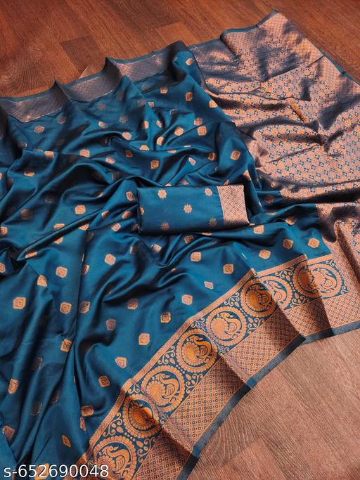 Royal Rich Pallu Banarasi Saree in Dark Blue Shade sarees for women latest design 500 - amamestyle