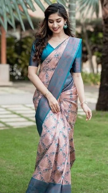 Multi Coloured kanjivaram Silk Saree