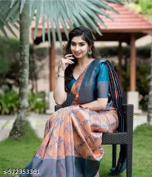 Multi Coloured kanjivaram Silk Saree - amamestyle
